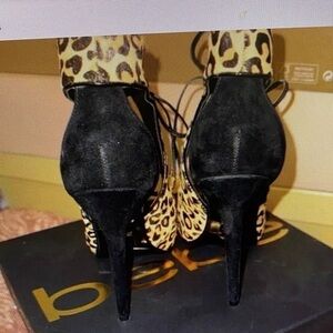 bebe Leopard Print Heeled Boots